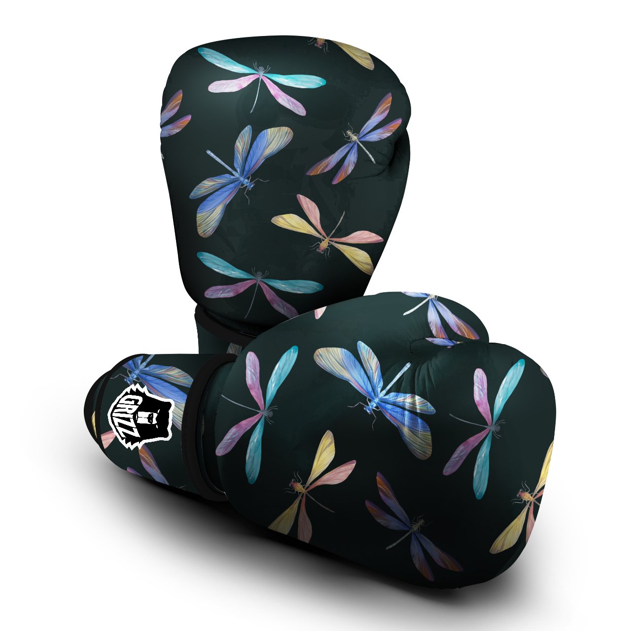 Dragonfly Vintage Print Pattern Boxing Gloves-grizzshop