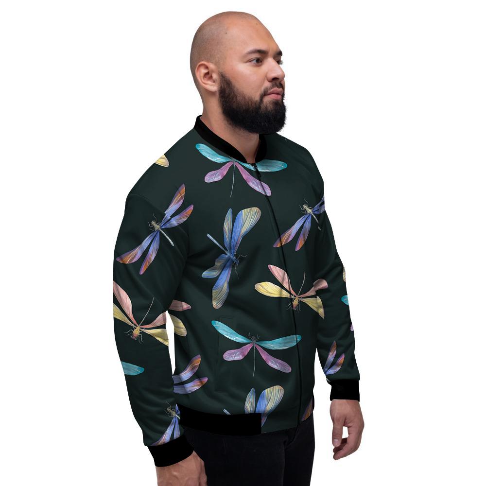 Dragonfly Vintage Print Pattern Men's Bomber Jacket-grizzshop