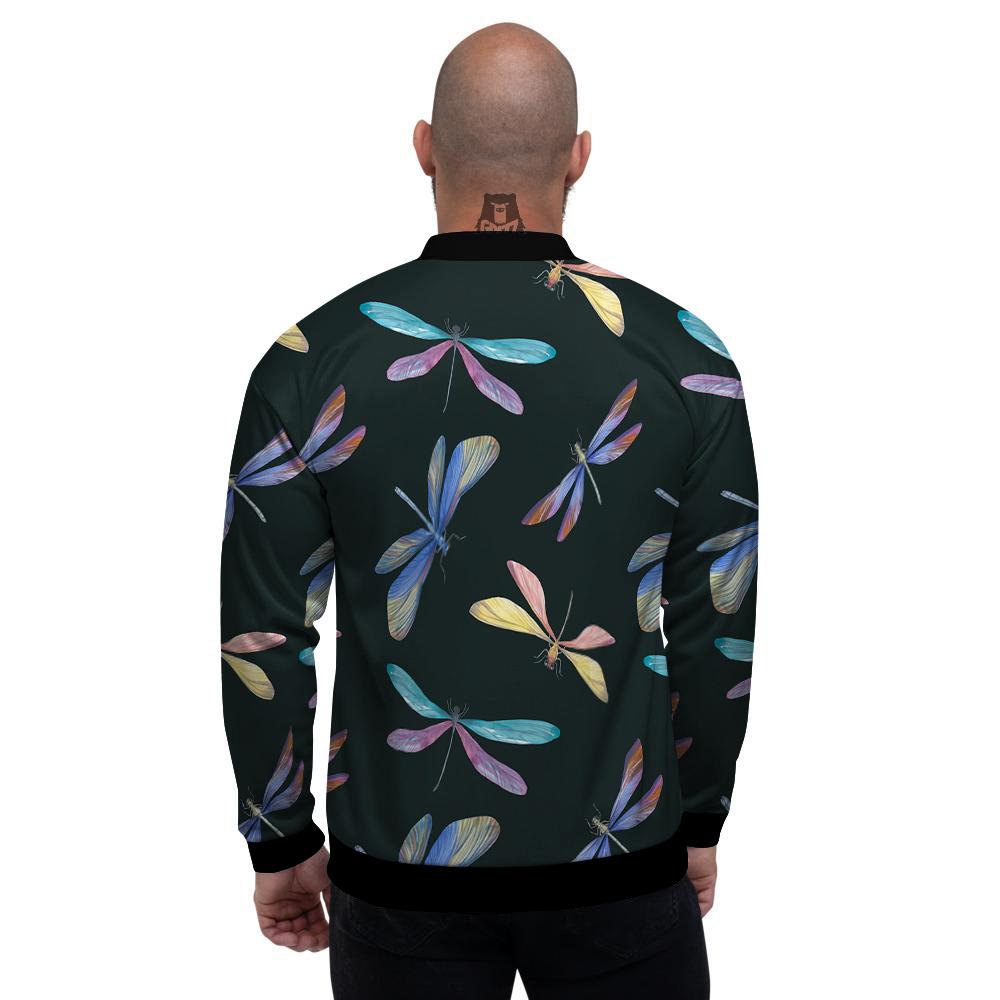 Dragonfly Vintage Print Pattern Men's Bomber Jacket-grizzshop