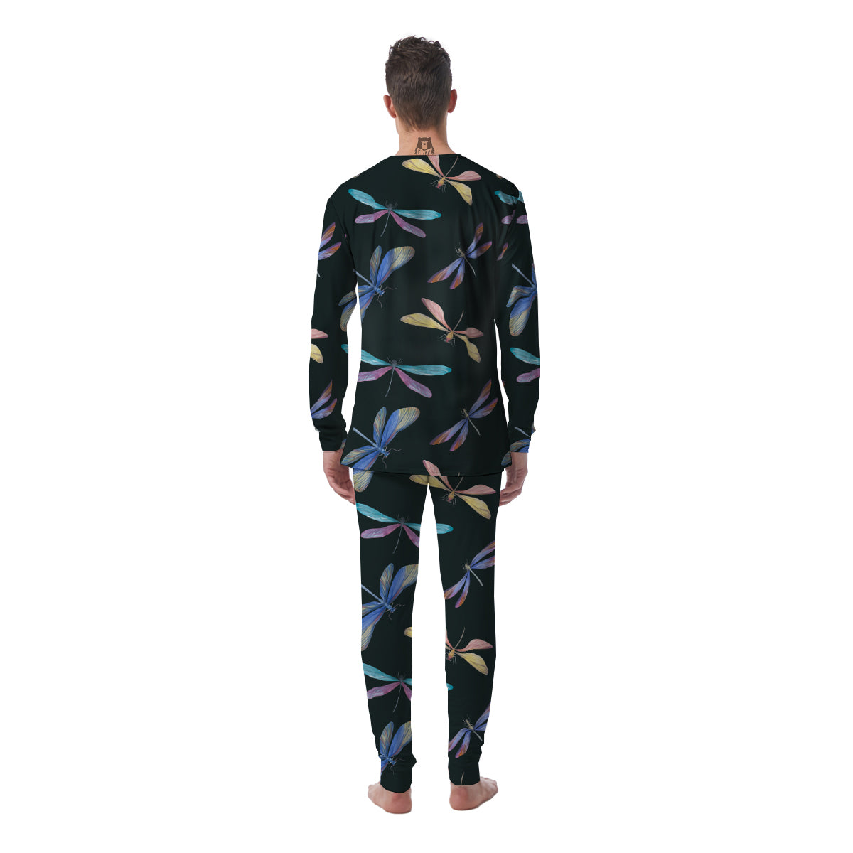 Dragonfly Vintage Print Pattern Men's Pajamas-grizzshop