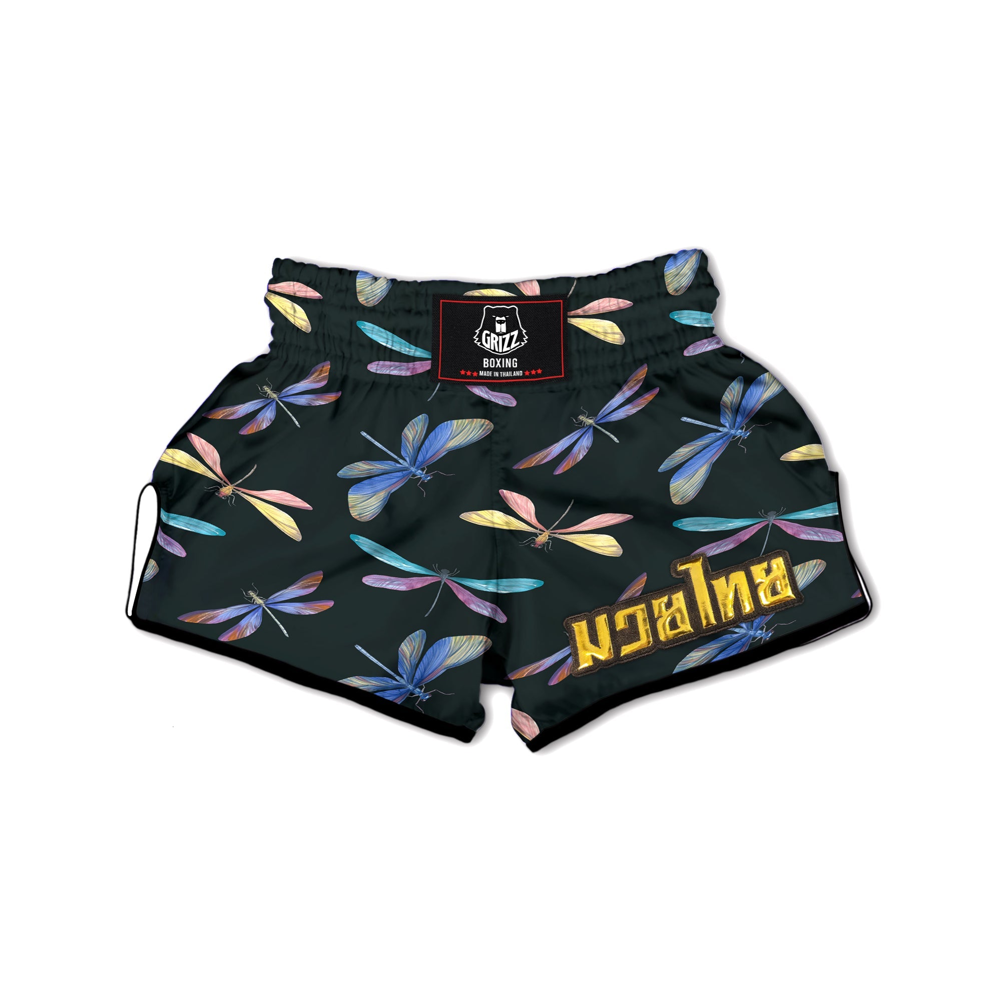 Dragonfly Vintage Print Pattern Muay Thai Boxing Shorts-grizzshop