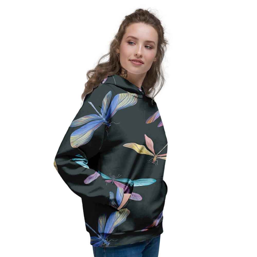 Dragonfly Vintage Print Pattern Women's Hoodie-grizzshop