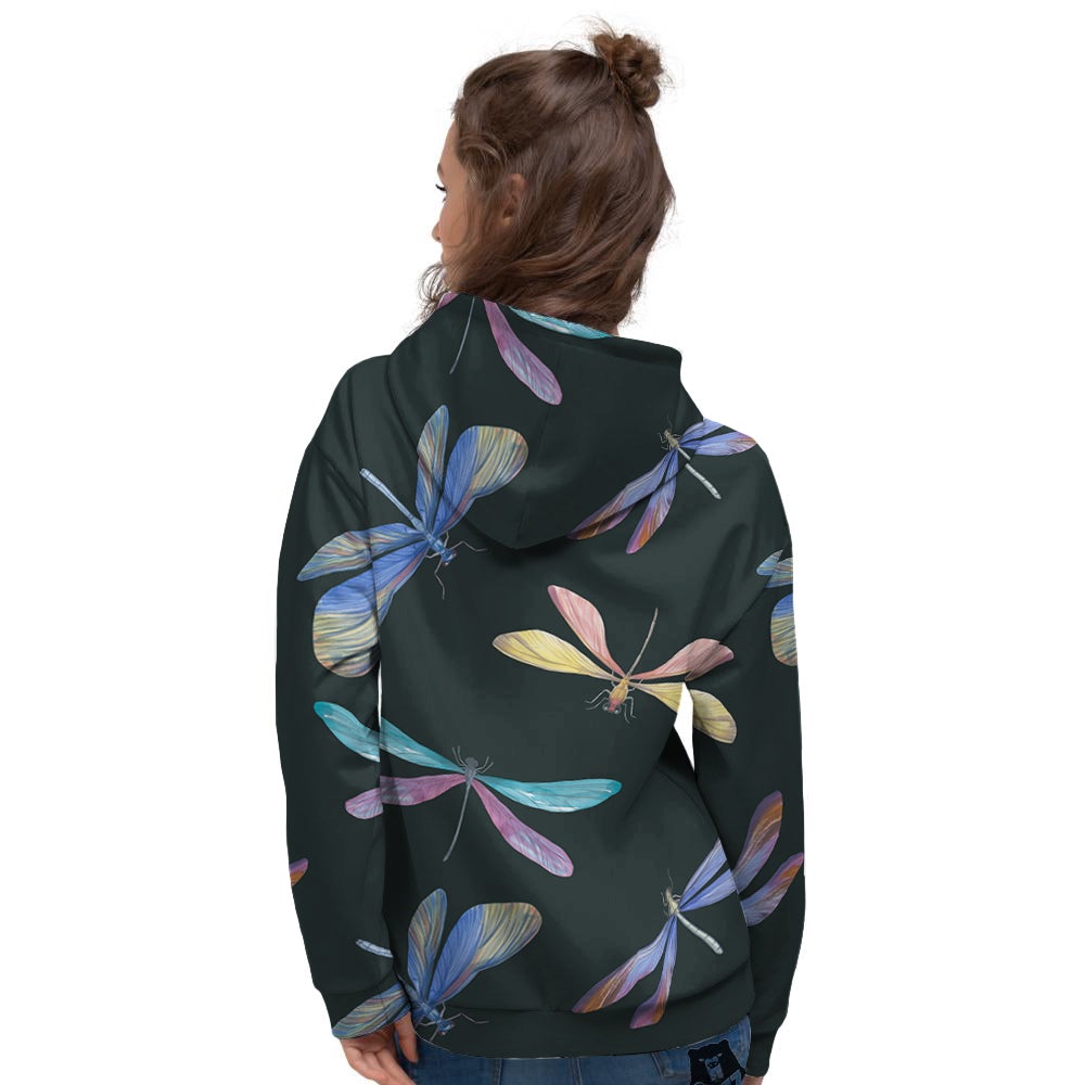 Dragonfly Vintage Print Pattern Women's Hoodie-grizzshop