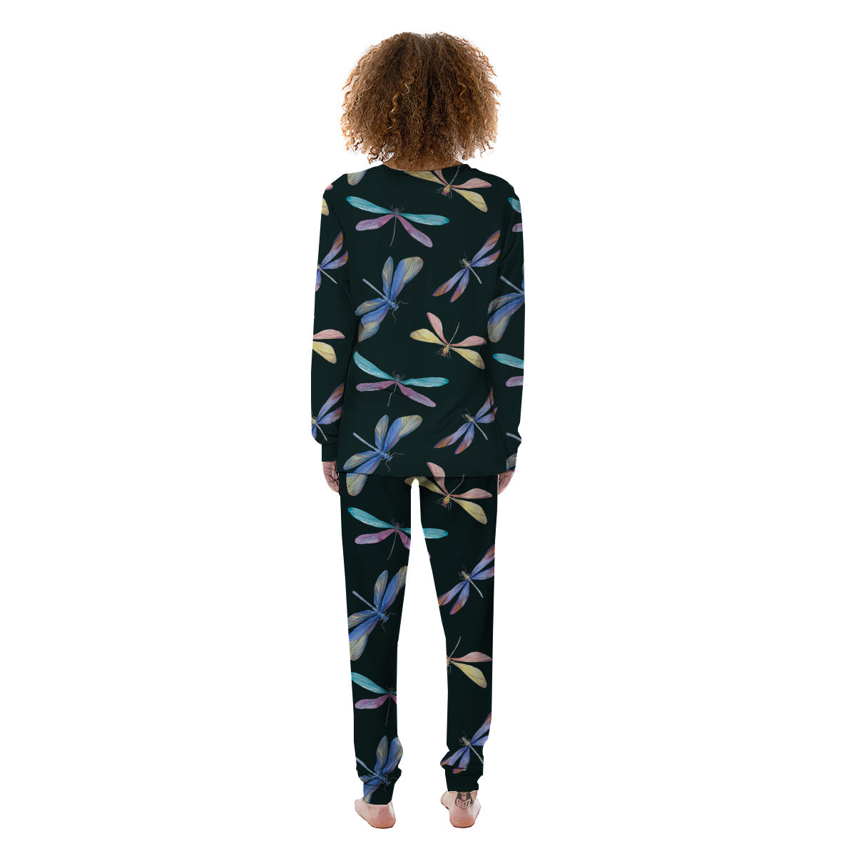 Dragonfly Vintage Print Pattern Women's Pajamas-grizzshop