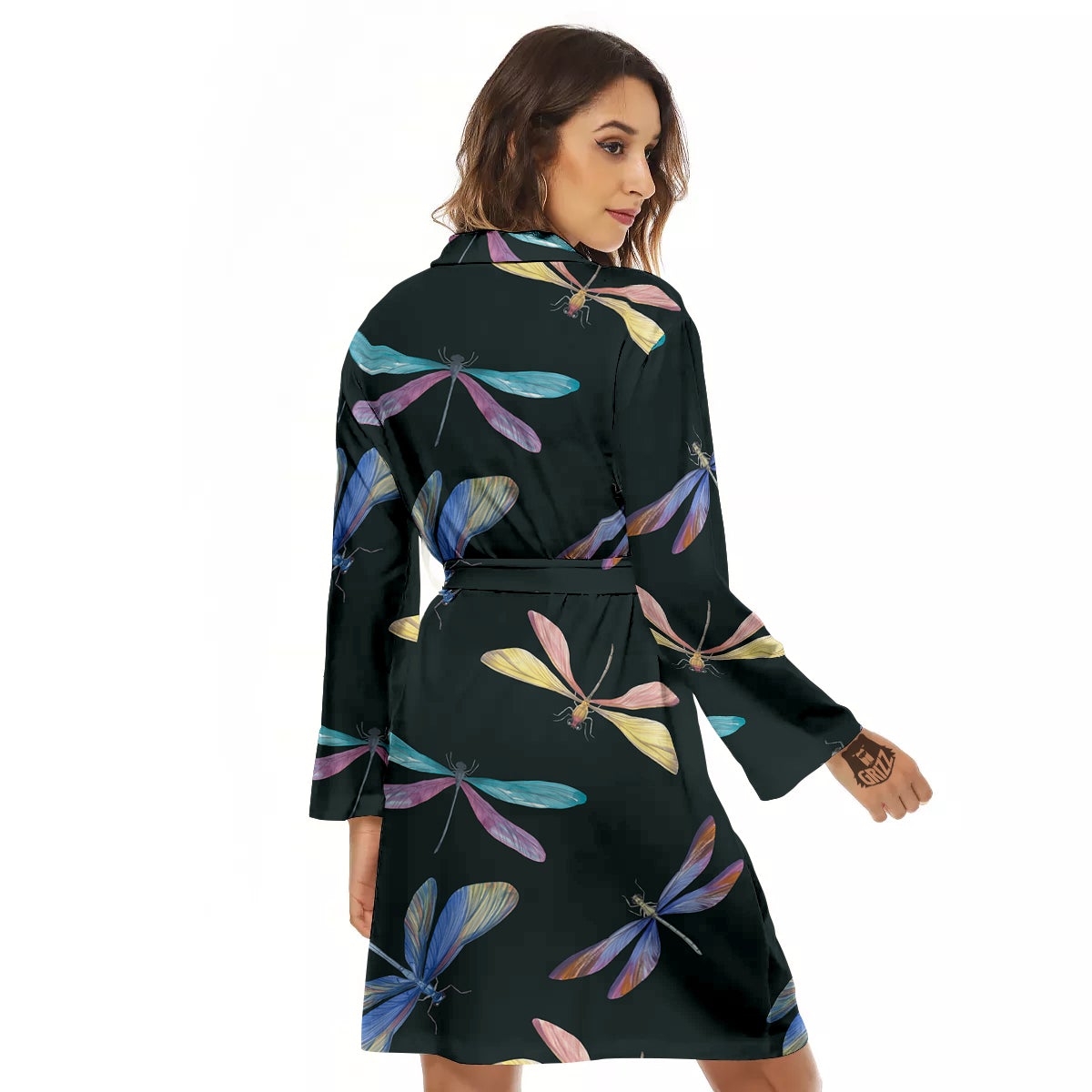Dragonfly Vintage Print Pattern Women's Robe-grizzshop