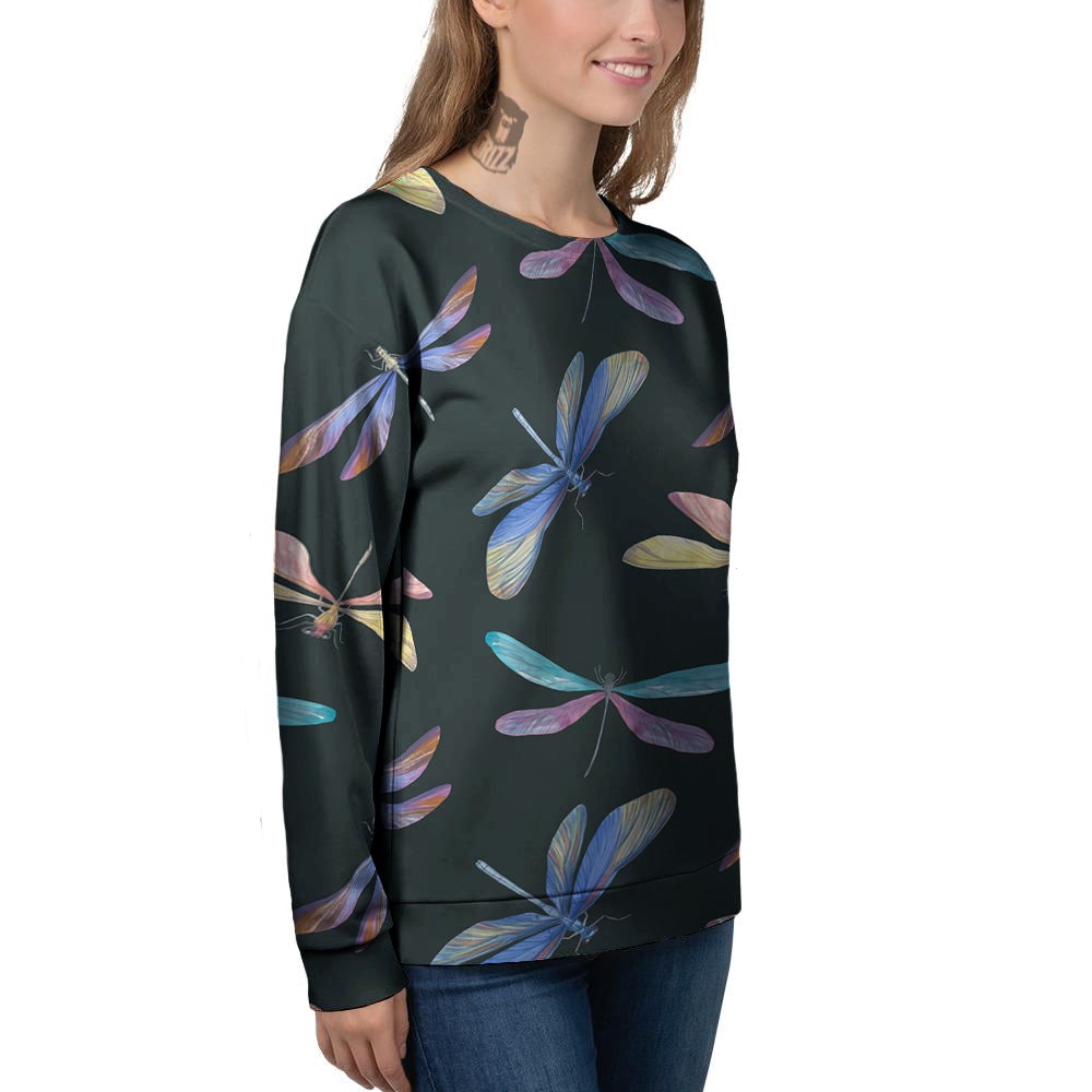 Dragonfly Vintage Print Pattern Women's Sweatshirt-grizzshop