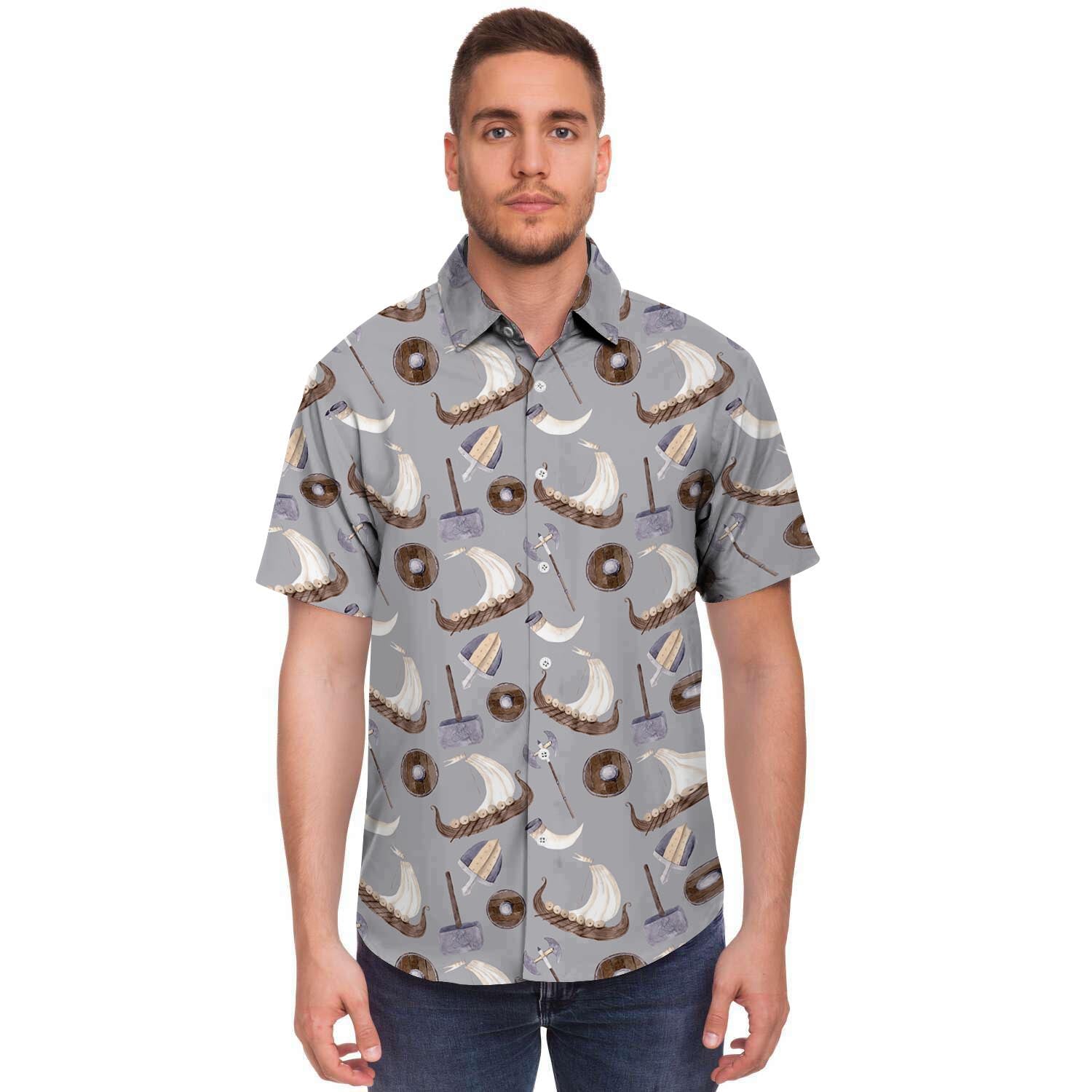 Drakkar Viking Ship Men's Short Sleeve Shirt-grizzshop
