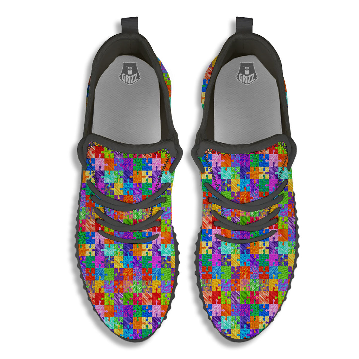 Drawing Autism Awareness Print Black Walking Shoes-grizzshop