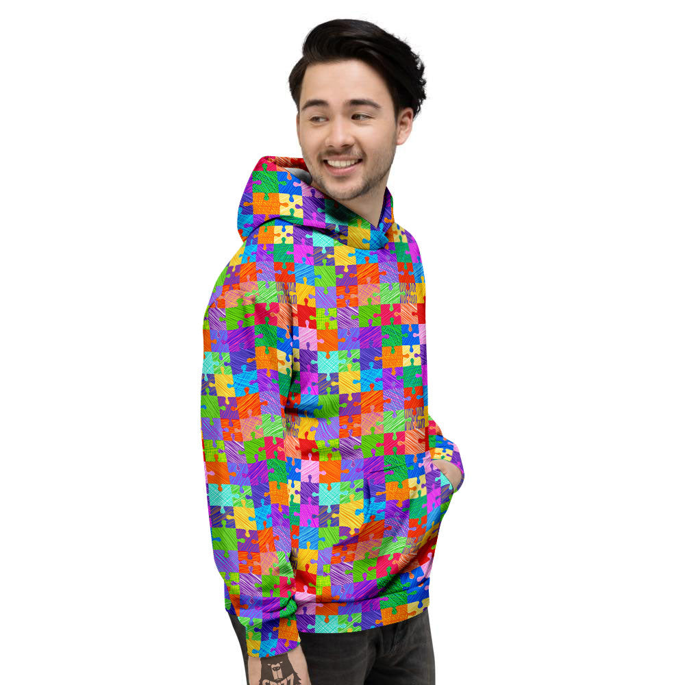 Drawing Autism Awareness Print Men's Hoodie-grizzshop