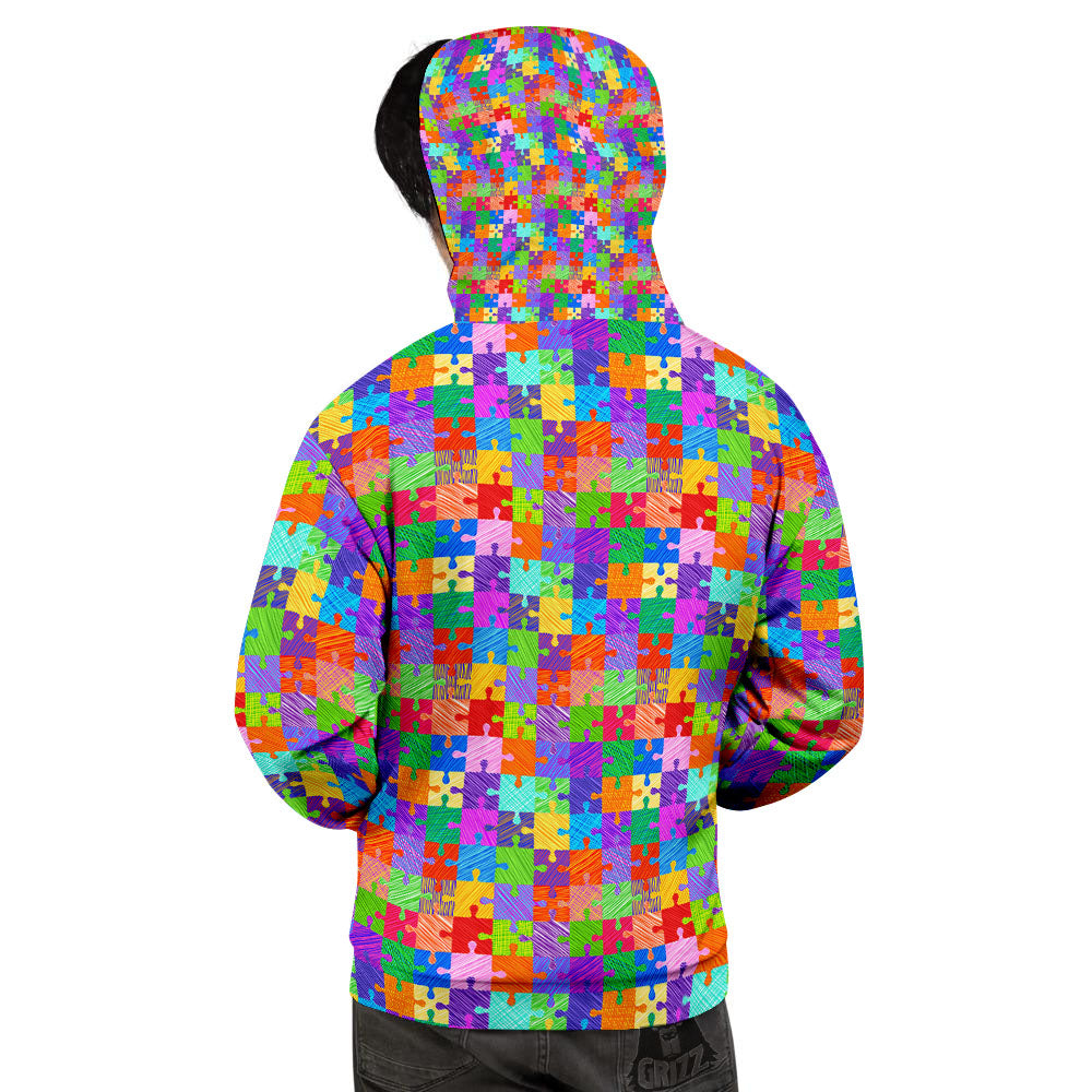 Drawing Autism Awareness Print Men's Hoodie-grizzshop