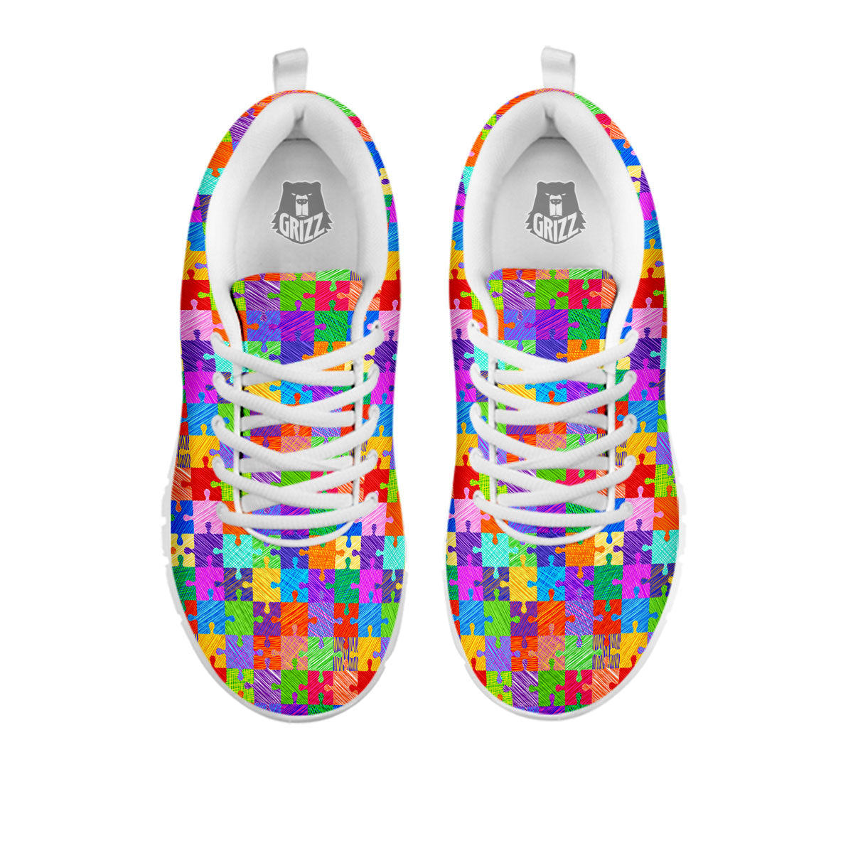 Drawing Autism Awareness Print White Sneaker-grizzshop