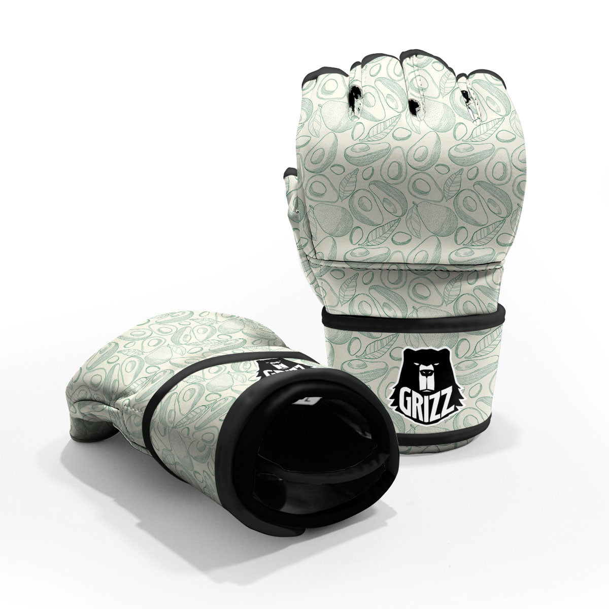 Drawing Avocado Cut In Half Print MMA Gloves-grizzshop
