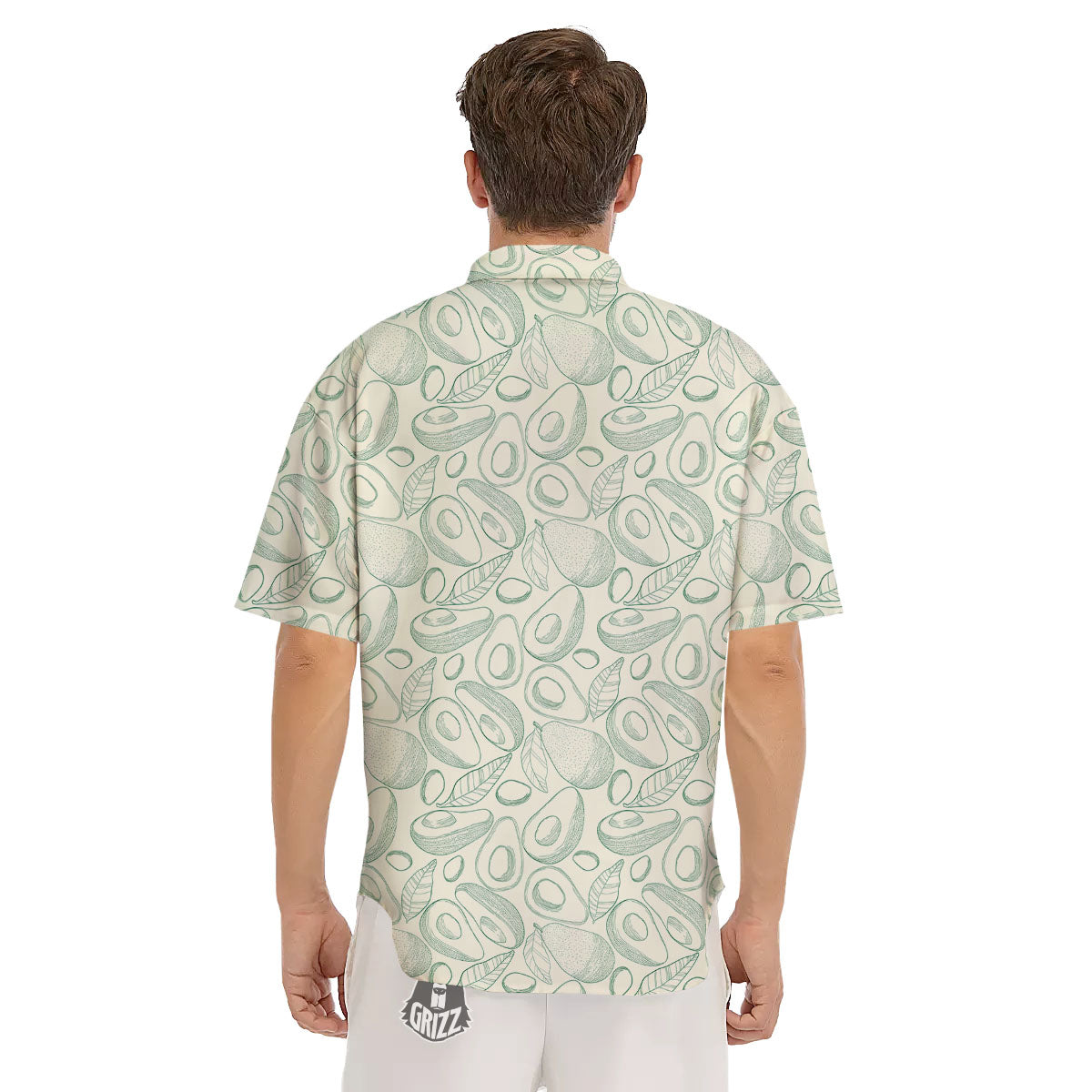 Drawing Avocado Cut In Half Print Men's Short Sleeve Shirts-grizzshop