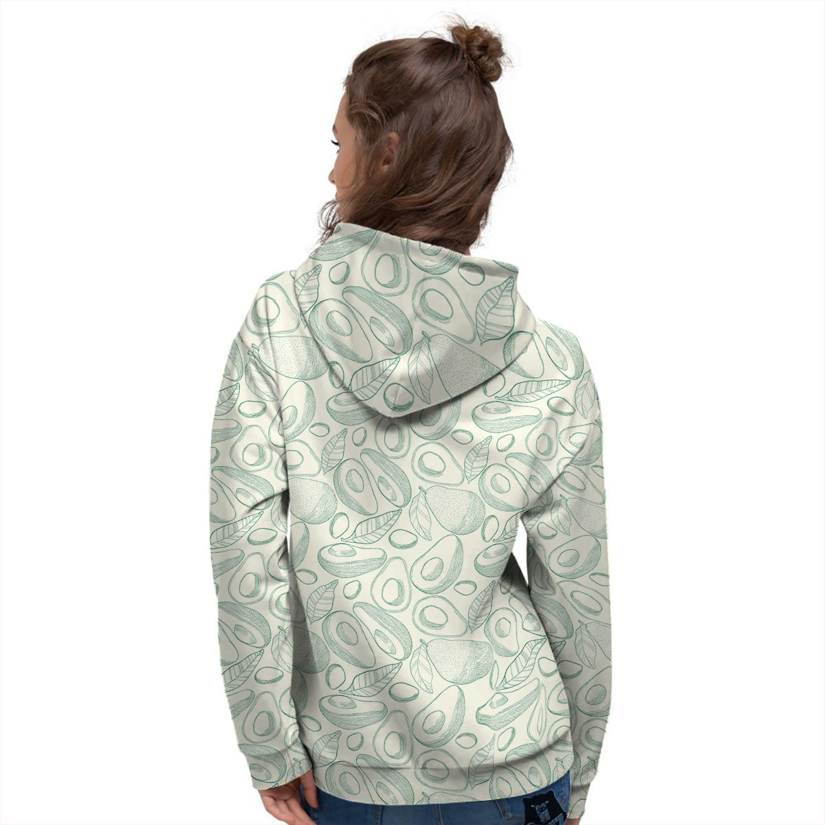 Drawing Avocado Cut In Half Print Women's Hoodie-grizzshop