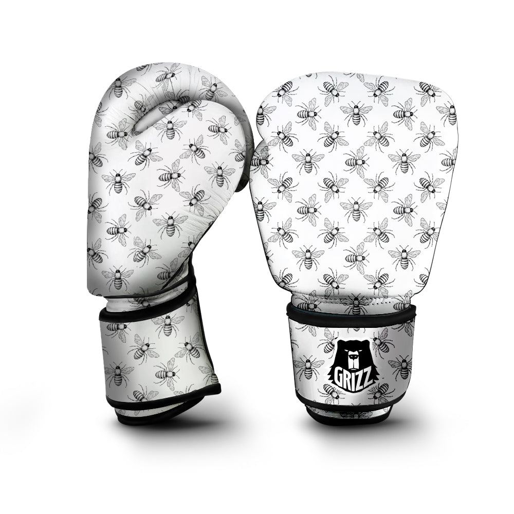 Drawing Bee Print Pattern Boxing Gloves-grizzshop