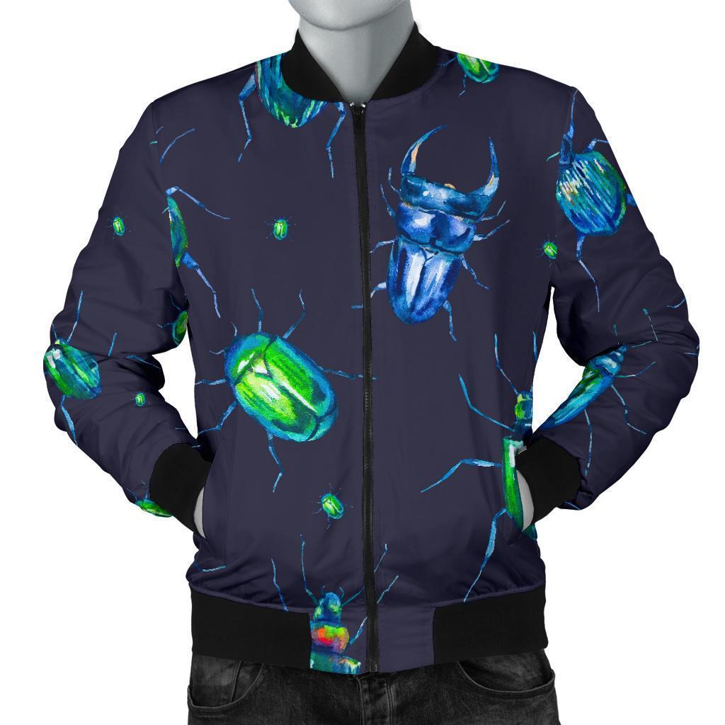 Drawing Bug Pattern Print Men's Bomber Jacket-grizzshop