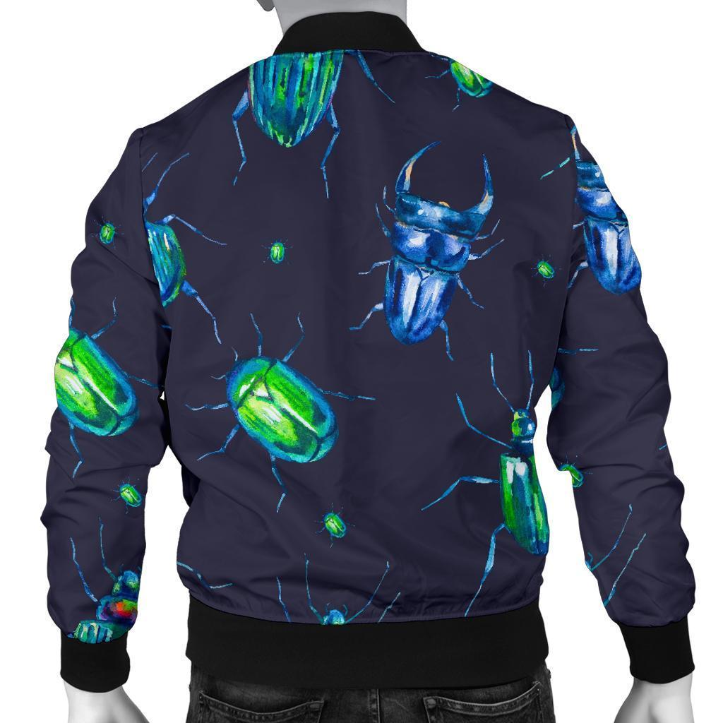 Drawing Bug Pattern Print Men's Bomber Jacket-grizzshop