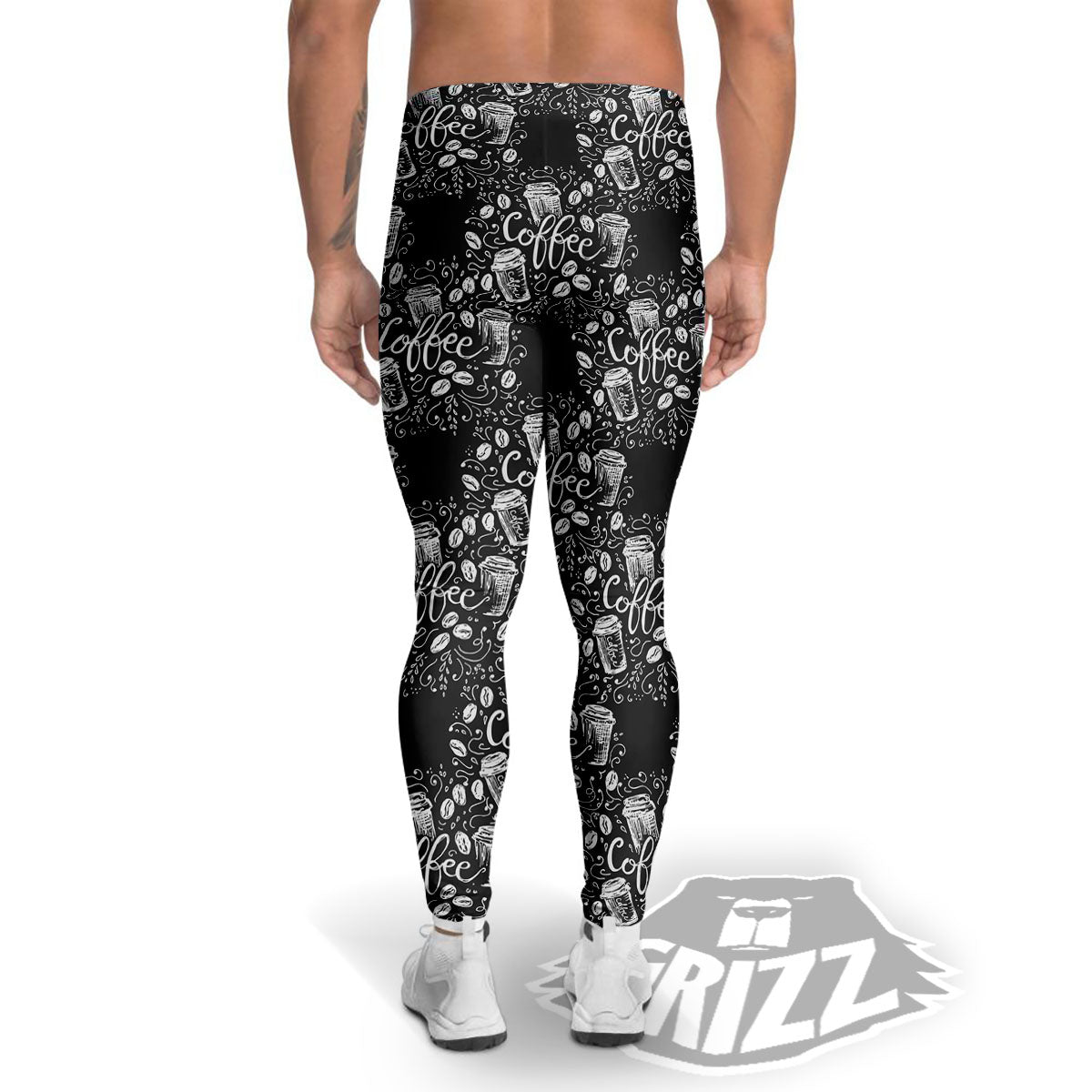 Drawing Coffee Print Pattern Men's Leggings-grizzshop
