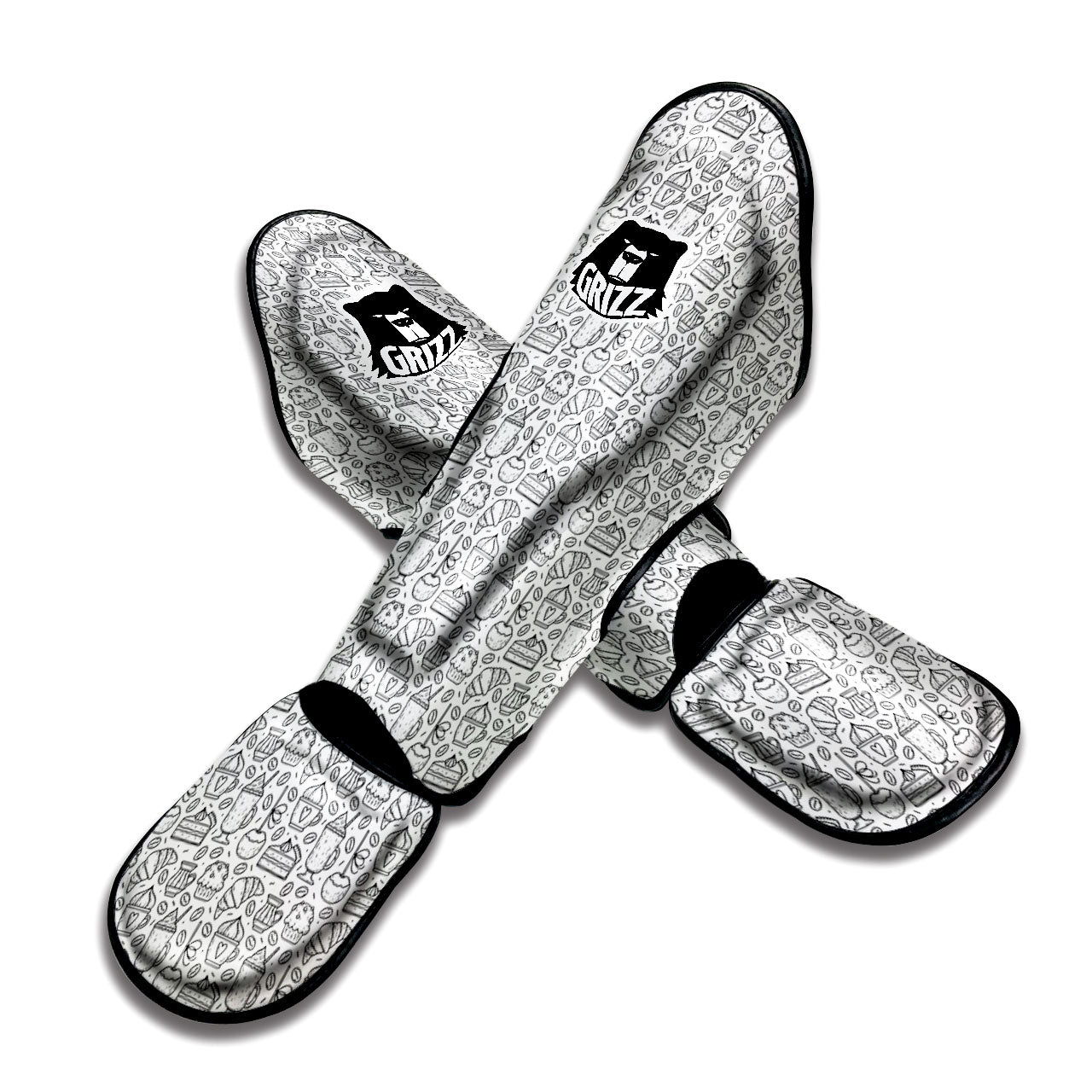 Drawing Dessert And Coffee Print Pattern Muay Thai Shin Guards-grizzshop