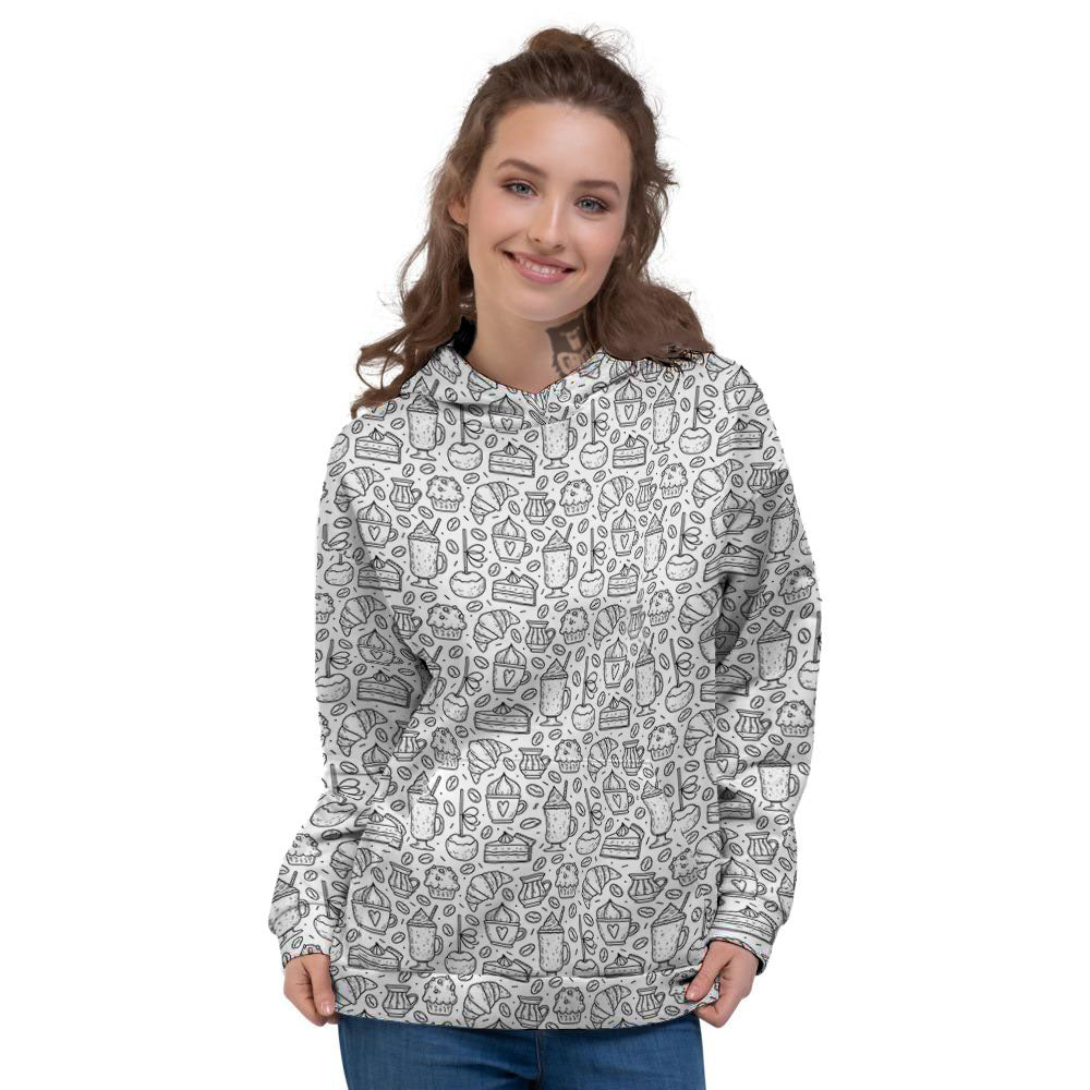 Drawing Dessert And Coffee Print Pattern Women's Hoodie-grizzshop