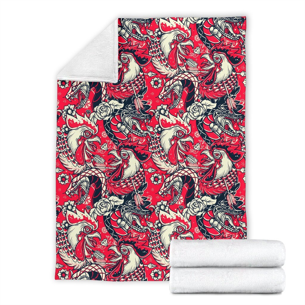 Drawing Farm Chicken Hen Pattern Print Blanket-grizzshop