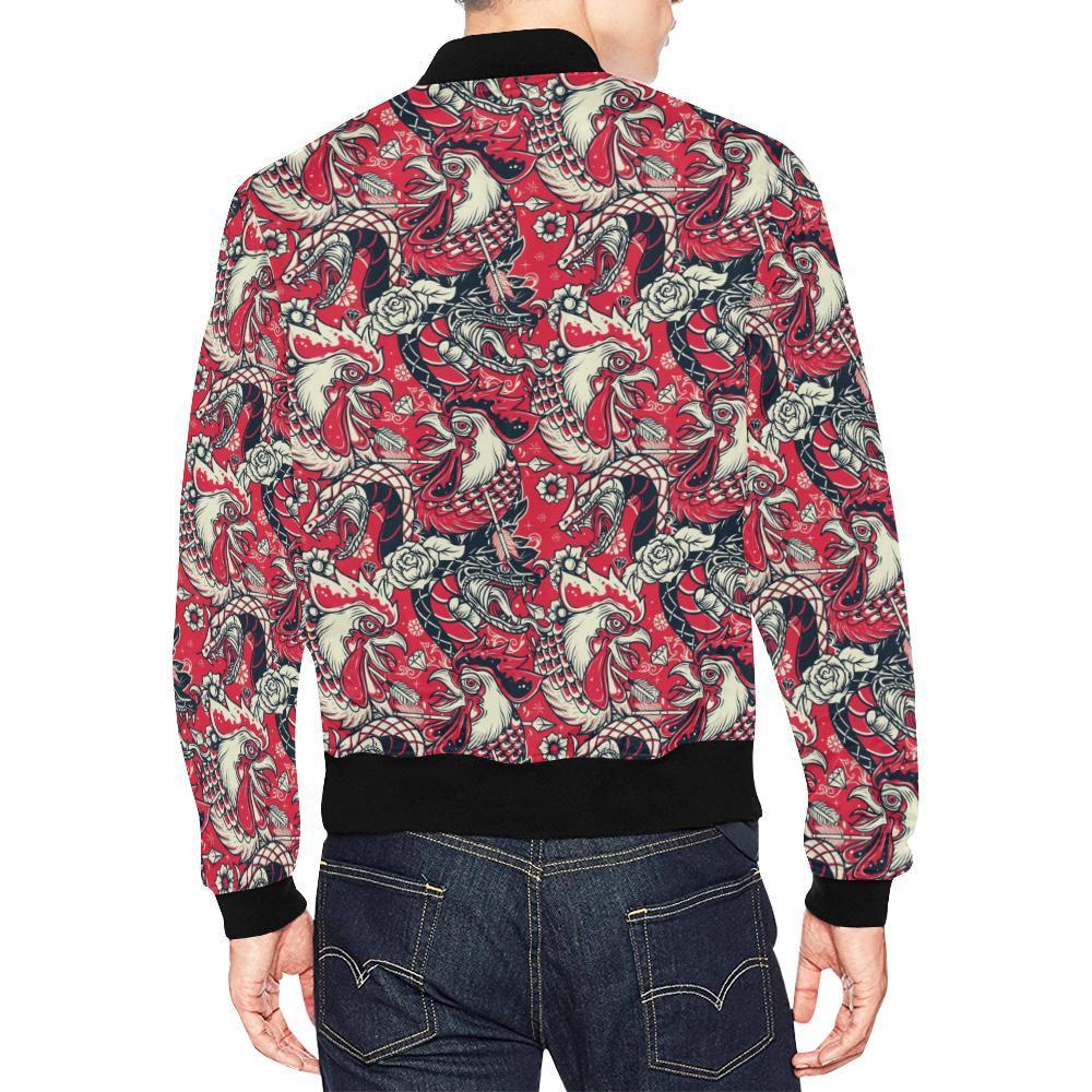 Drawing Farm Chicken Hen Pattern Print Men's Bomber Jacket-grizzshop