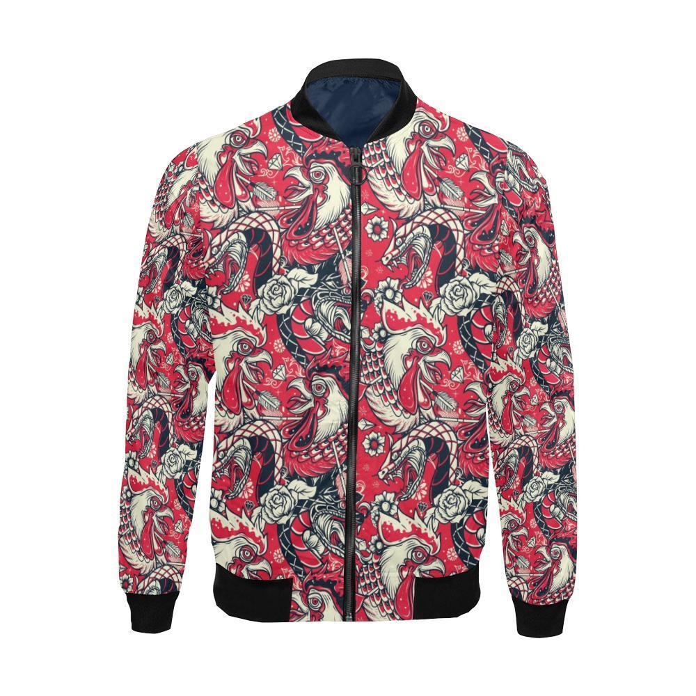 Drawing Farm Chicken Hen Pattern Print Men's Bomber Jacket-grizzshop