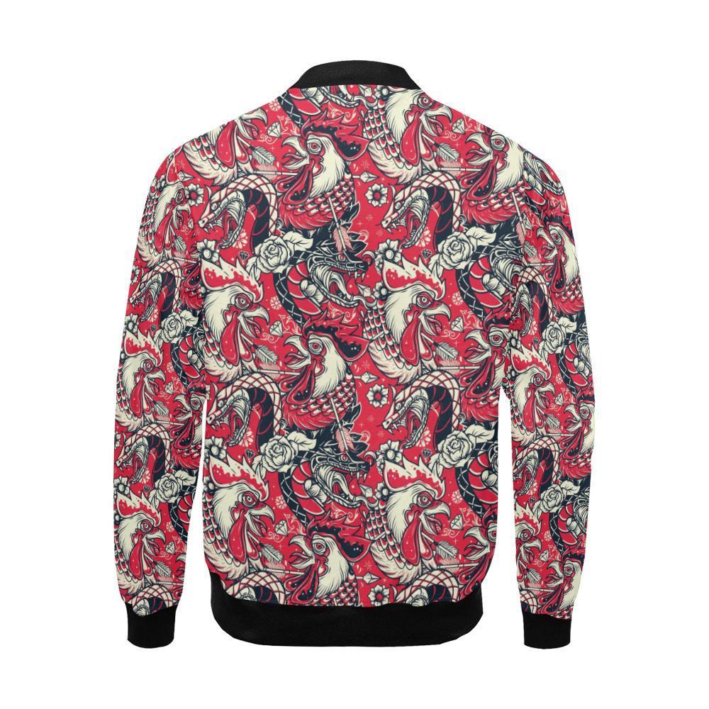 Drawing Farm Chicken Hen Pattern Print Men's Bomber Jacket-grizzshop