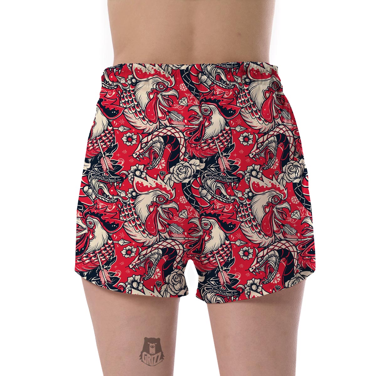 Drawing Farm Chicken Hen Pattern Print Women's Shorts-grizzshop