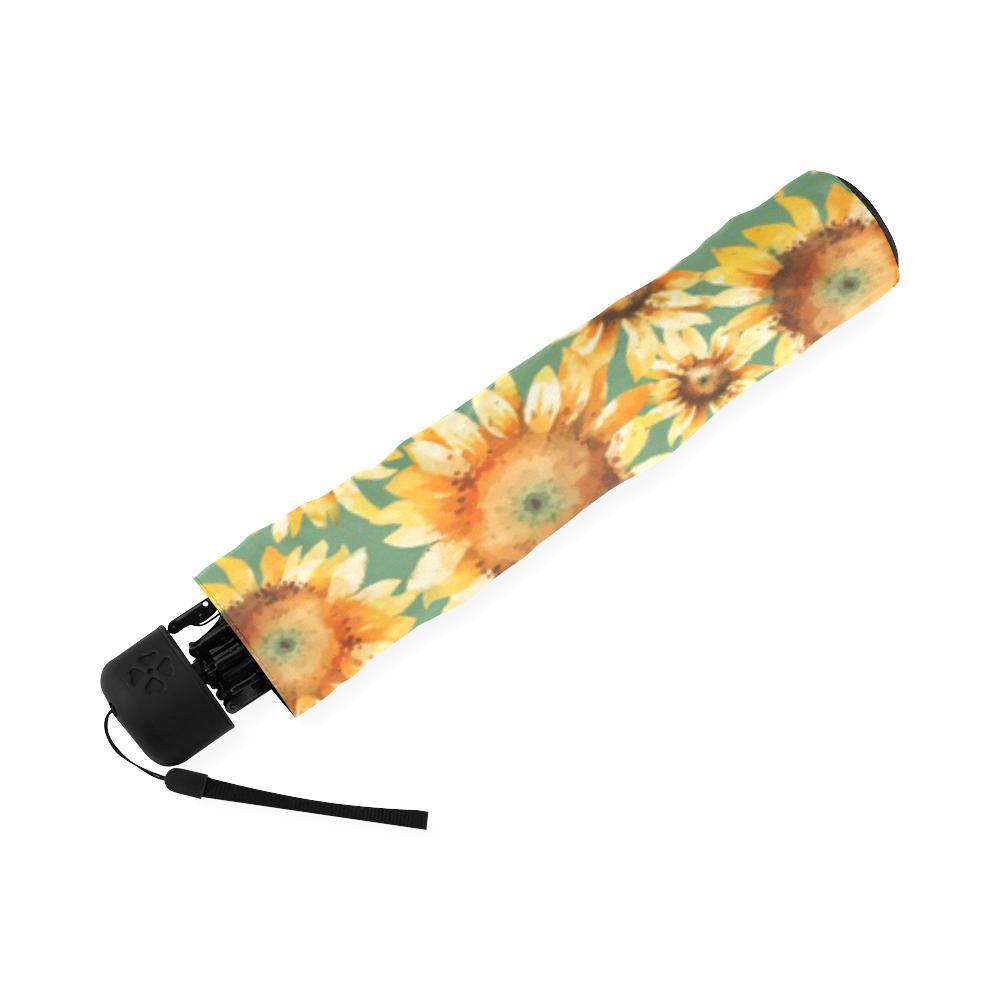 Drawing Sunflower Print Pattern Foldable Umbrella-grizzshop