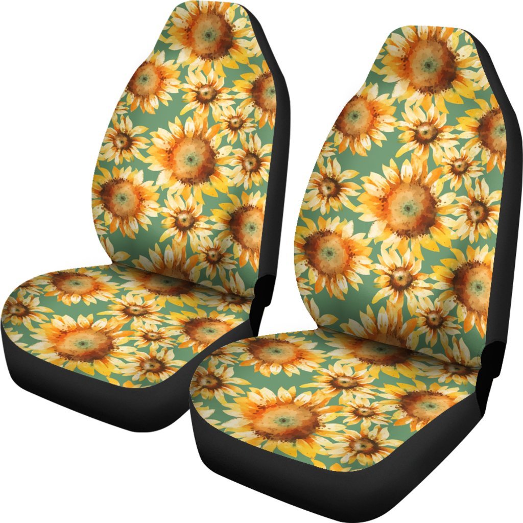 Drawing Sunflower Print Pattern Universal Fit Car Seat Cover-grizzshop
