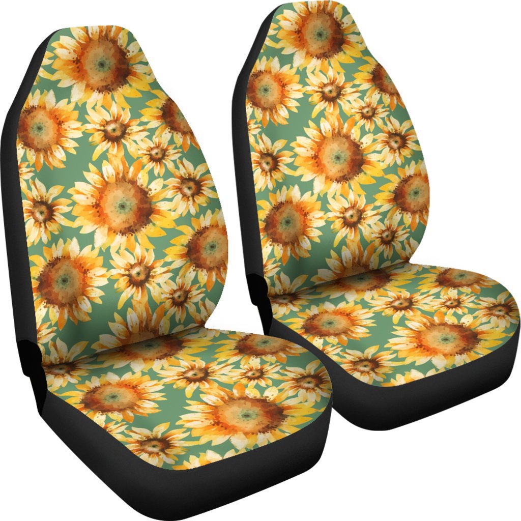 Drawing Sunflower Print Pattern Universal Fit Car Seat Cover-grizzshop