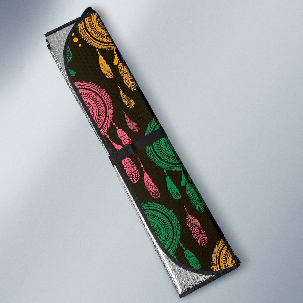 Dream Catcher Colorful Feather Car Sun Shade-grizzshop