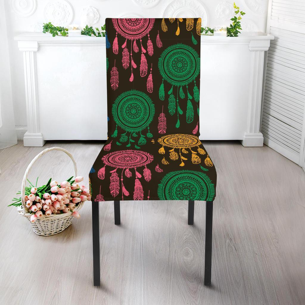 Dream Catcher Colorful Feather Chair Cover-grizzshop