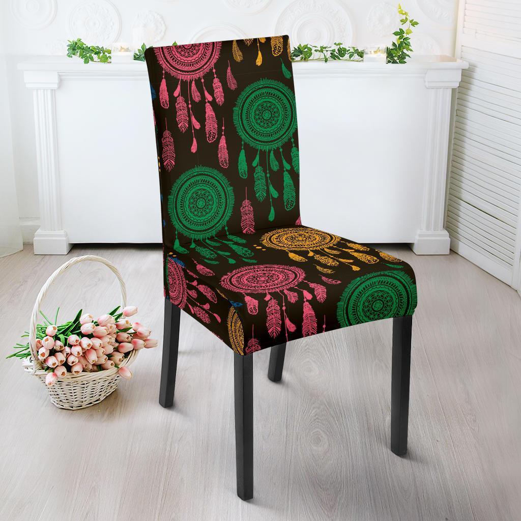 Dream Catcher Colorful Feather Chair Cover-grizzshop