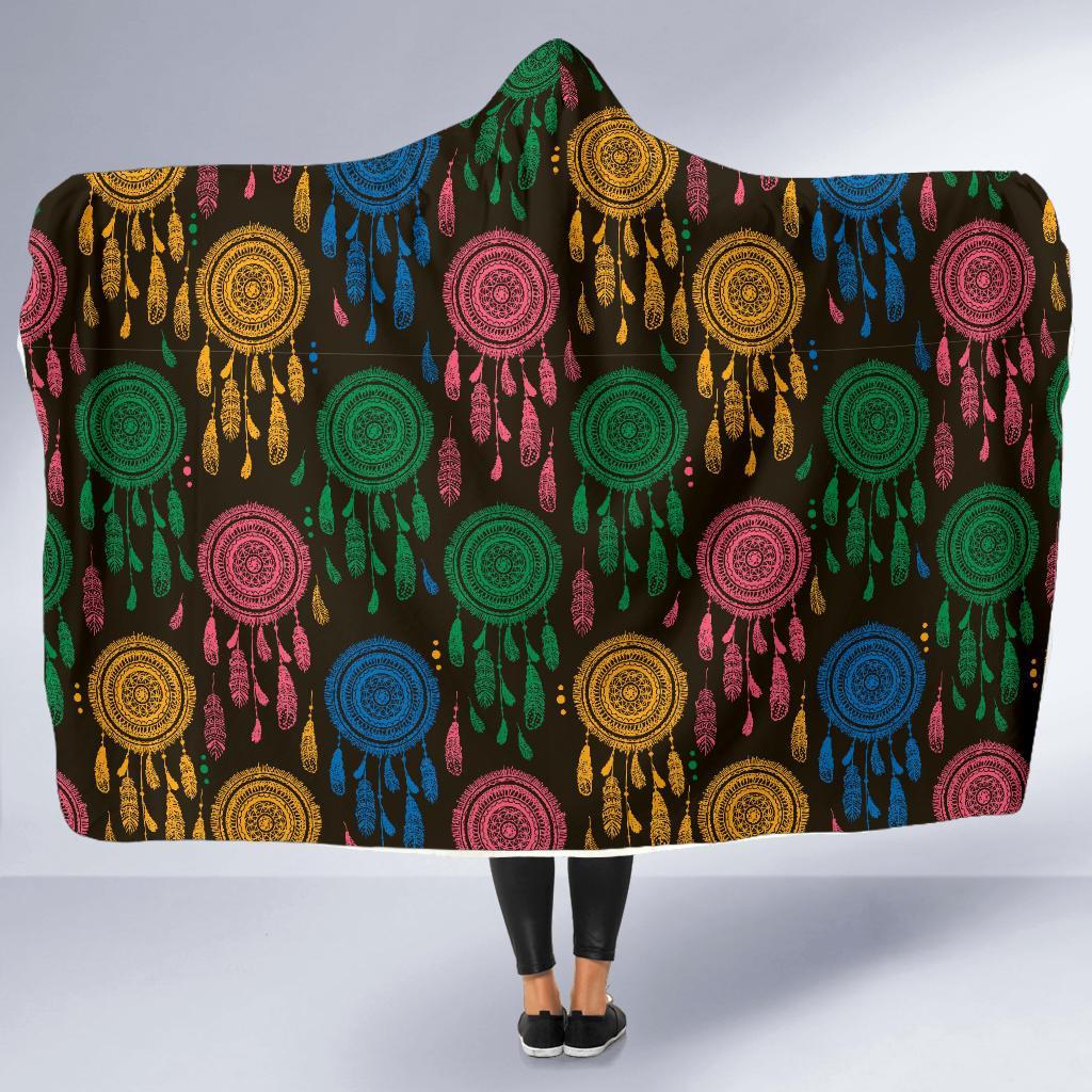 Dream Catcher Colorful Feather Hooded Blanket-grizzshop