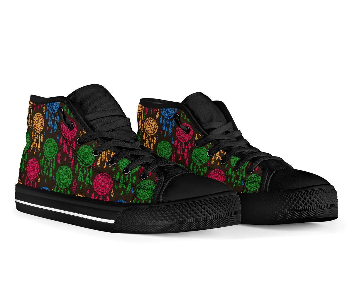 Dream Catcher Colorful Feather Men Women's High Top Shoes-grizzshop