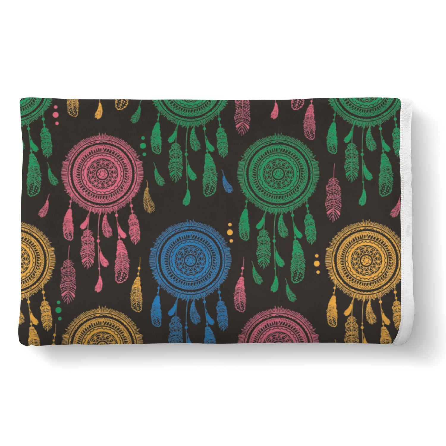 Dream Catcher Colorful Feather Pattern Print Throw Blanket-grizzshop