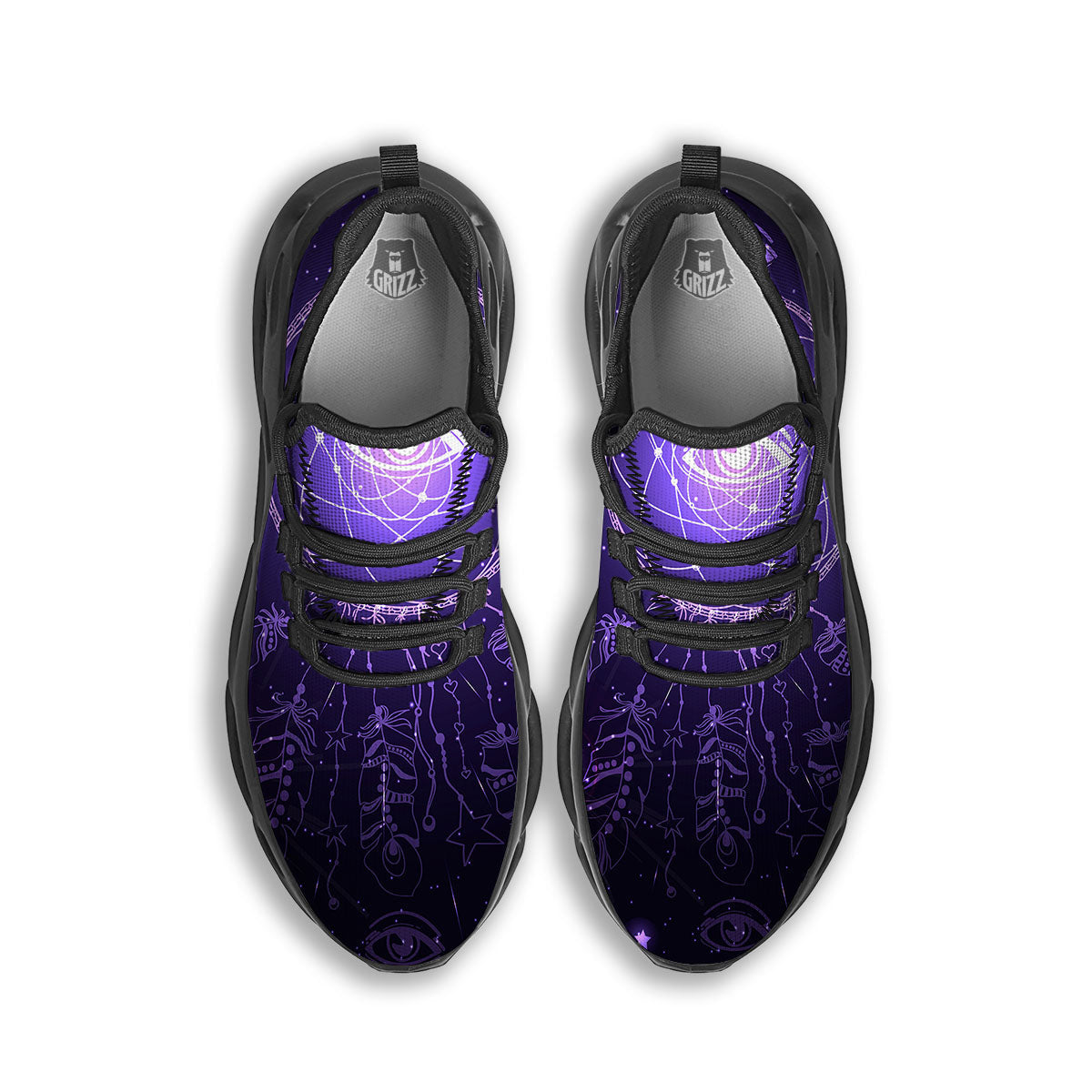 Dream Catcher Constellation Native Print Black Running Shoes-grizzshop