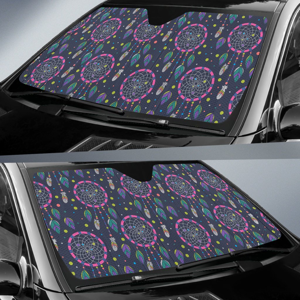 Dream Catcher Vintage Feather Car Sun Shade-grizzshop