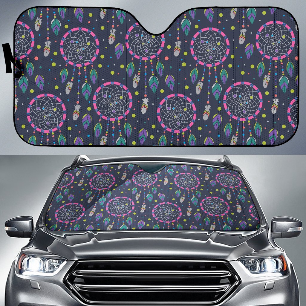 Dream Catcher Vintage Feather Car Sun Shade-grizzshop