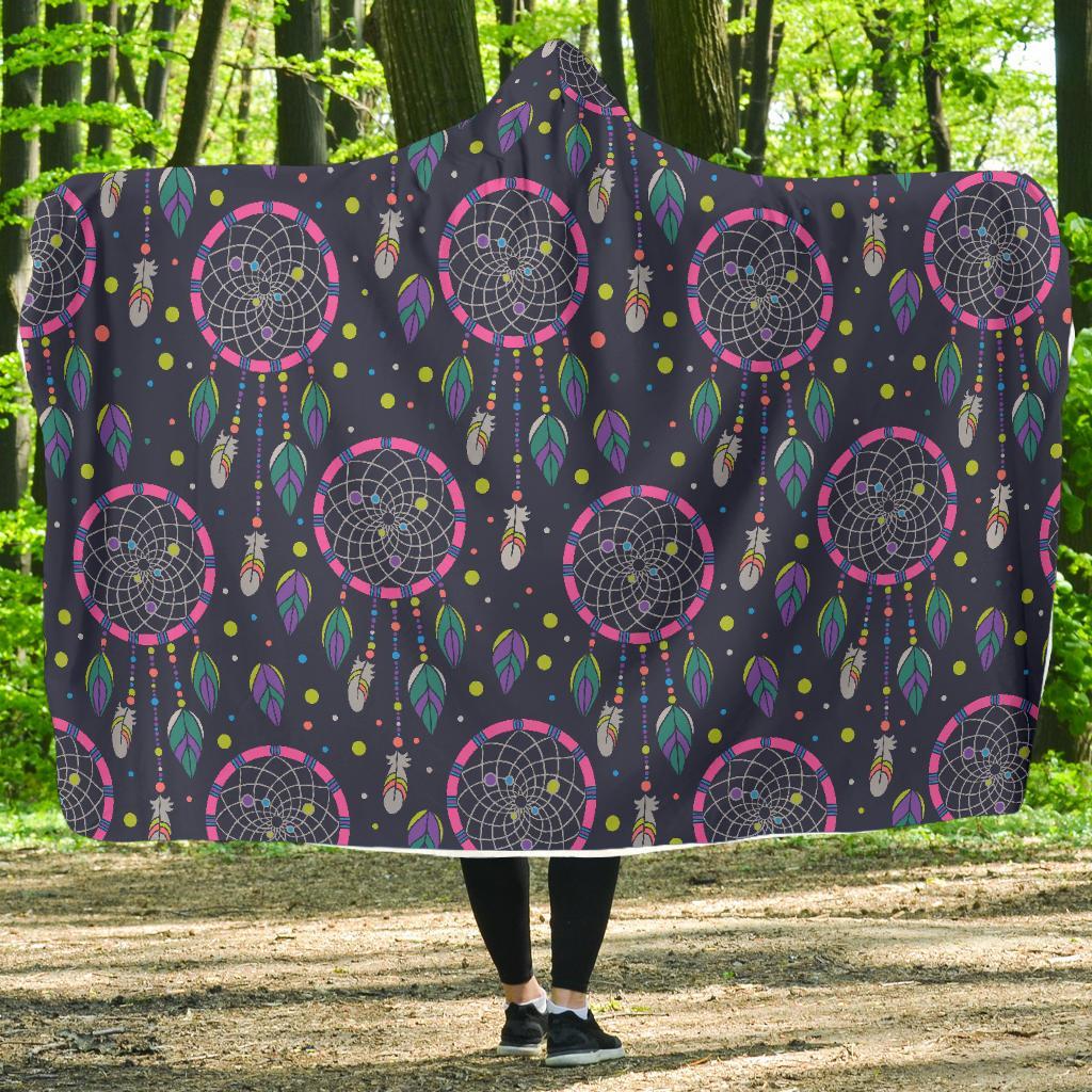 Dream Catcher Vintage Feather Hooded Blanket-grizzshop