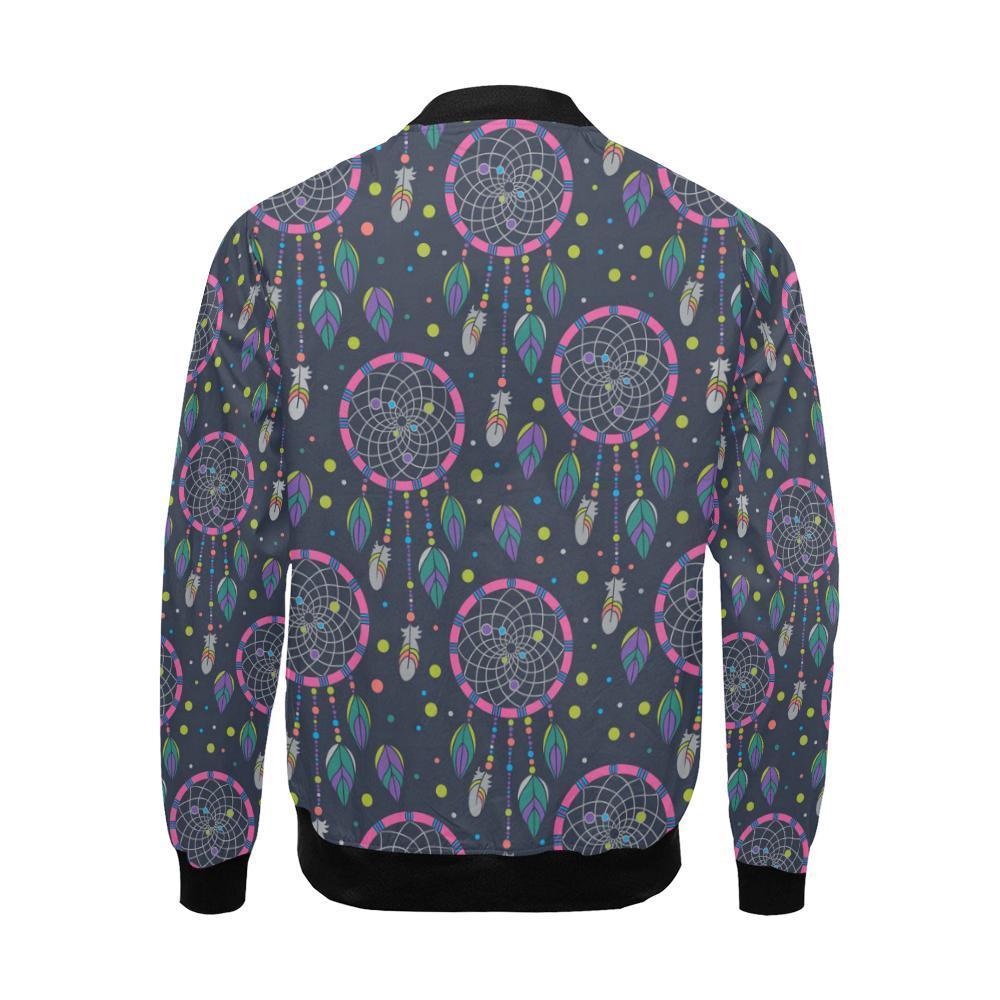 Dream Catcher Vintage Feather Pattern Print Men's Bomber Jacket-grizzshop