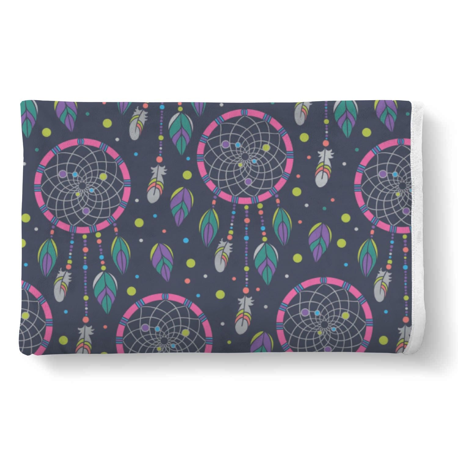 Dream Catcher Vintage Feather Pattern Print Throw Blanket-grizzshop