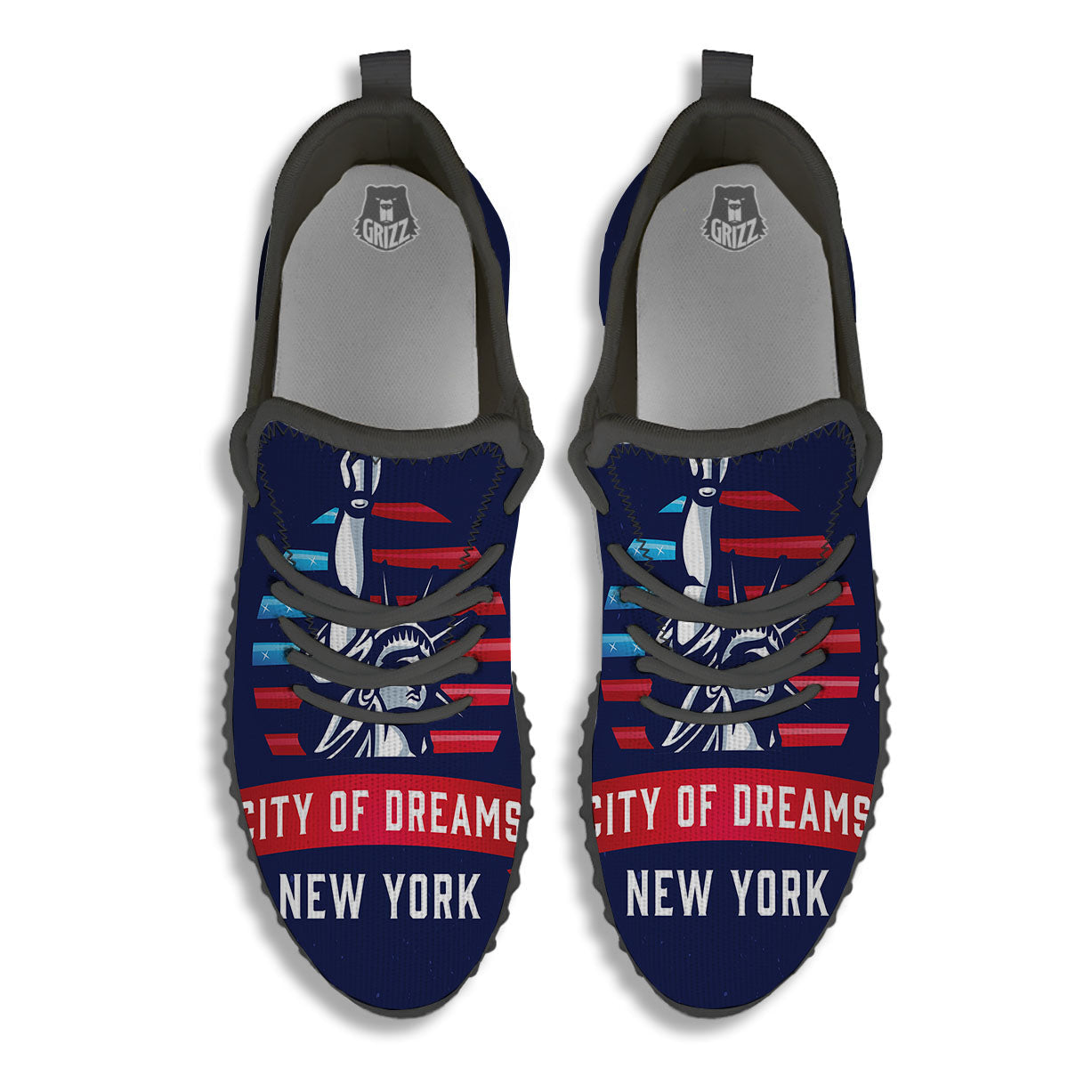 Dream Of Liberty American Print Black Walking Shoes-grizzshop
