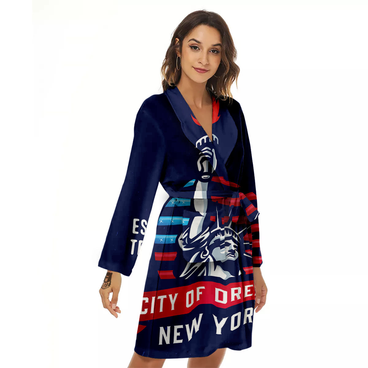 Dream Of Liberty American Print Women's Robe-grizzshop