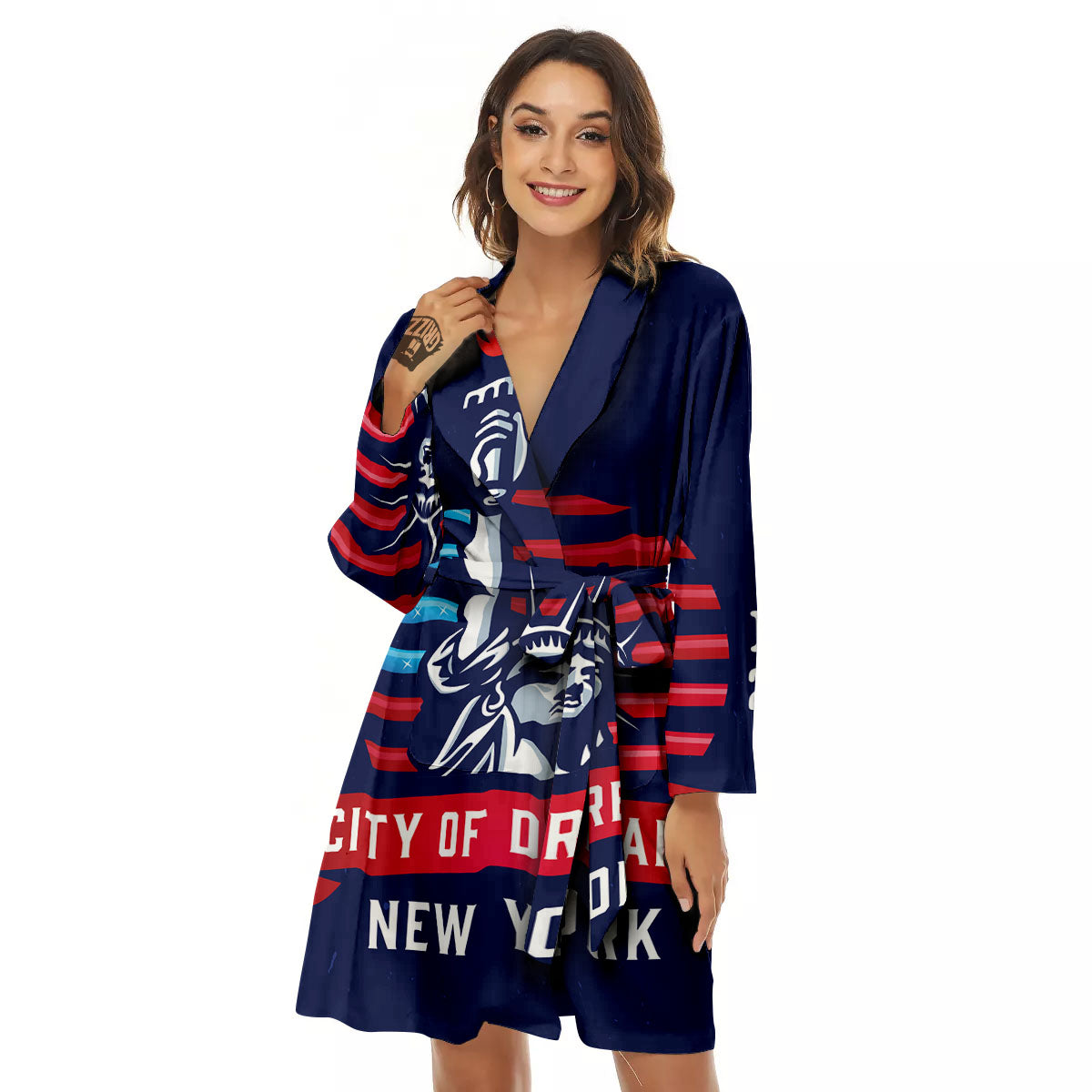 Dream Of Liberty American Print Women's Robe-grizzshop