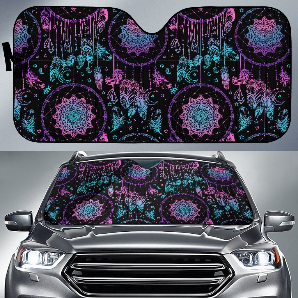 Dream catcher boho mandala Car Sun Shade-grizzshop