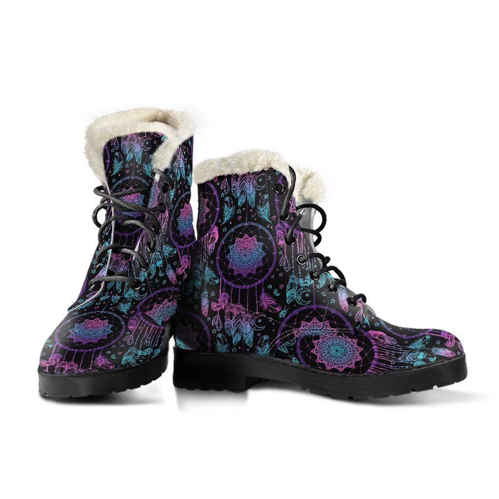 Dream catcher boho mandala Pattern Print Comfy Winter Boots-grizzshop