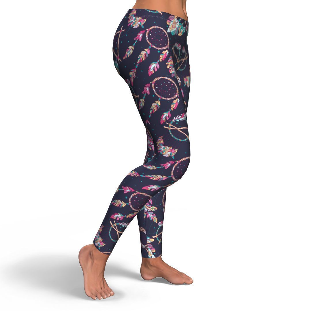 Dream Catcher Boho Feather Pattern Print Pattern Women Leggings-grizzshop